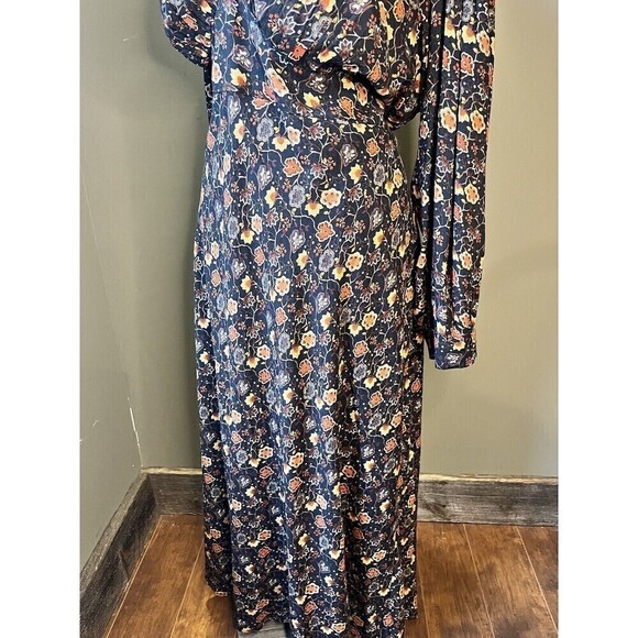 Lane Bryant Womens Floral PRinted Maxi Dress Boho V-Neck Long Sleeve Plus 26 - Picture 3 of 11